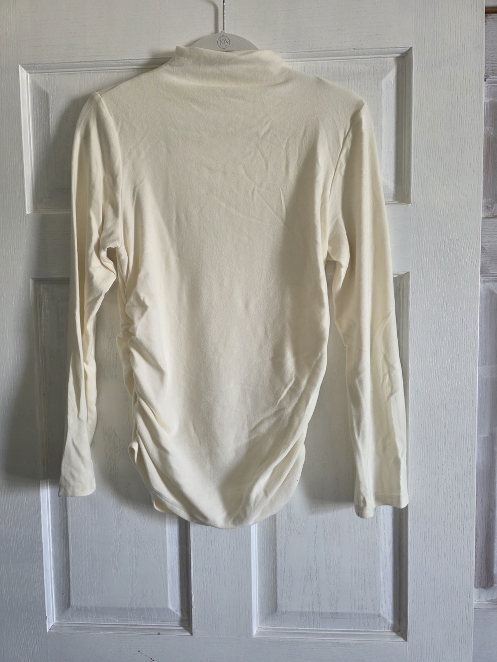 OGL Cream Long Sleeve Mock Neck Top